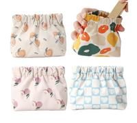 Small Pouches for Purse, 4PCS 5.1x2x4.7 Waterproof Mini Makeup Bag, No Zipper Portable Mini Cosmetic Bag for Makeup, Jewelry, Earphone and Coin..