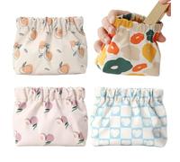Small Pouches for Purse, 4PCS 5.1x2x4.7 Waterproof Mini Makeup Bag, No Zipper Portable Mini Cosmetic Bag for Makeup, Jewelry and Coin Cloth