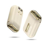 Small Power Bank 10,000 mAh, PD 22.5 W Power Bank Small But Strong with Integrated 2 Lightning/USB C Cable and 1 Bi-directional USB-C Port, LED Display with iPhone, Android, MacBook etc. (Beige)