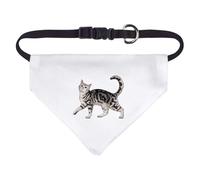 Small 'Prancing Gray Tabby Cat' Dog/Cat/Pet Bandana (PD00059571)