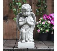 PRAYING ANGEL HAND CAST STONE ANGEL GARDEN ORNAMENT/STATUE/SCULPTURE/MEMORIAL