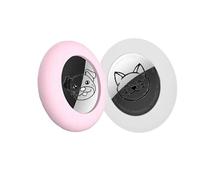 Small Premium Silicone Pet Collar Case (2 Pack), for Apple GPS Tracking Air-tag, Anti-Loss Apple GPS Case Holder Compatible with Cat Dog Collars Charms & Collar Tag Backpack (Pink/White)