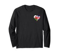Small Proud Welsh Flag and Cool Union Jack A Wales UK Pride Long Sleeve T-Shirt
