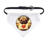 Small 'Pug Love Note' Dog/Cat/Pet Bandana (PD00063907)
