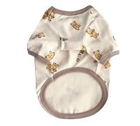 Small Puppy Clothes Cute Breathable Pet T Shirt for Pomeranian Bichon Poodle Schnauzer Dog Comfortable Polyester Fabric (Little Bear Pattern S)
