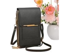 Small Purse with Shoulder Strap, Adjustable Organiser with Multiple Compartments - Women's Mobile Phone Case Purse for Women Girls Mothers Wives and Adults for Commuting Travel Trips and Music, black