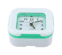 Small Quartz Alarm Clock with Night Light and Snooze/Anti-Slip Bedside Table Clock for Kids Bedroom/Clear 3D Dial/Orange Purple Blue/ 9.5x9.5x4cm(Green)