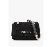 Small Quilted Ocarina Black Suedette Shoulder Bag - Black Fabric / One Size