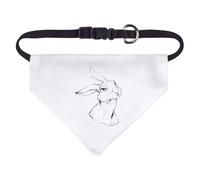Small 'Rabbit Portrait' Dog/Cat/Pet Bandana (PD00065567)