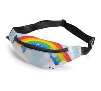 Small Rainbow Belt Bag with Adjustable Strap, Lightweight Travel Crossbody Bags, Hands-Free Mini Fanny Packs in Running Gym