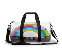 Small Rainbow Gym Bag for Men Women, Sturdy Oxford Cloth Travel Bags with Removable Shoulder Strap, Waterproof Duffel Bag for Fitness, Travel, Yoga