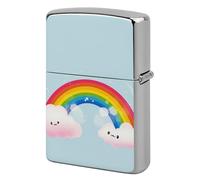 Small Rainbow Lighter Case Metal Protective Cover with Double-Sided Art Design, Cool Lighters Pouch Shockproof Lighter Cover for Men Women Gifts, Lighters Not Included