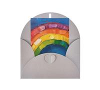 Small rainbow Print Adorable Blank Cards& Envelopes,Unique Designs Perfect for Festivals, Invitations