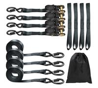 Small Ratchet Straps with Hook, Cam Buckle, 800kg Break Strength 5x25mm Ratchet Tie Down Straps Heavy Duty, Mini Adjustable Retractable Mini Ratchet Straps for Car, Kayak, Motorcycle, Van, Bike, Cargo