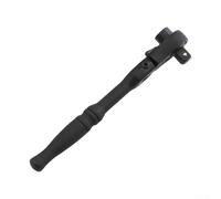 Small Ratchet Wrench Socket Tool Screwdriver Handle Quick Spanner Chrome Vanadium Steel 180 Degree Folding Head Compact Size Black White(Black)