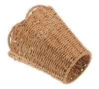Small Rattan Lamp Shade Clip-on Woven Scalloped for Bedrooms | 3 X 6x5.7 Inch Size, Handwoven Texture, Softens Direct Light, Boho Farmhouse Style