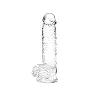 Small Realistic Clear 6 inch Cute Dildo,Adult Sex Toy with Suction Cup Dildo, Suitable for Beginner Women/Men/Gay with Thin and Slim Poke, can be Use for G-spot and Anal