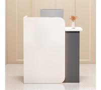 Small Reception Desk, Front Desk Reception Counter with LED Lights and Lockable Drawer, L-shap Checkout Counter, For Checkout Office, Beauty Salon, Lobby