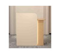 Small Reception Desk with Lockable Drawer Cashier Counter & Workstation Easy Assembly Welcome Reception Unit Stylish Apricot Wood Finish for Office & Home