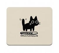 Small Rectangular Mouse Mat, Light Beige Cat Design, 260 x 210 mm, 1-Pack | Water-Repellent Woven Surface, Stitched Edges, Non-Slip Rubber Base, For Optical And Laser Mice, Home Office And PC Gaming