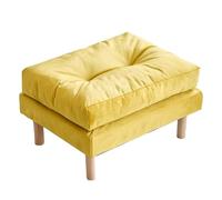 Small Rectangular Upholstered Footrest Ottoman for Living Room Bedroom Entryway, Couch Foot Stool for Shoe Change or Picnic