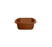 Small Rectangular Washing Up Bowl Dish Washing Washtub, Durable Plastic, Volume: 7 Liter, Size: 32 x 28 x 13 cm, Colors: Black, Brown, Silver, Cream (Brown)