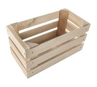 Small Rectangular Wooden Display Crate | 23.5 x 12 x 12 cm | Presentation Storage Box | Plain Unpainted & Untreated Pine for Craft