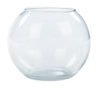 URBNLIVING Recycled Clear Glass Round Flower Pot Fish Bowl Vase Floral Display Centrepiece (Small)