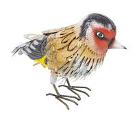 (Small Red Bird) Metal Birds Weather Resistant Pond Lawn Ornament Decor
