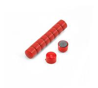Small Red Budget Office Magnets for Fridge, Whiteboard, Noticeboard, Filing Cabinet - Pack of 10