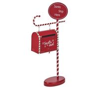 URBNLIVING Christmas Xmas Wood & Metal Letter Mail Box Santa Arched Decorative Red Table Ornament Festive Holiday Farmhouse Home Décor Small or Large (Small)