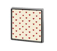 Small Red Hearts on Cream Unisex Brooches & Pins Square Lightweight Lapel Badge Jewelry for Clothing Shawl Hat