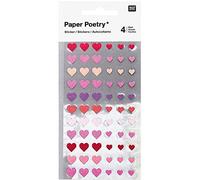 Small Red Pink & Purple Heart Stickers Labels for Craft & Cards