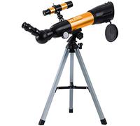 Small Refracting Astronomical Telescope,50mm Aperture Telescope for Beginners,Portable and Equipped with Tripod,2 Eyepiece Travel Telescope with Finder Scoper,Suitable for Adults or Children