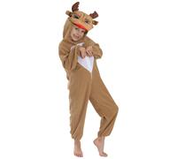 Reindeer Jumpsuit Costume I Love Fancy Dress Brown Small