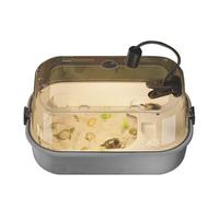Small Reptile Tank - Turtle Habitat Kit, Full View Enclosure | Multifunction Basking Stage Water Section And Land Zone For Baby Turtles Crayfish Pet Crabs Amphibians Aquatic Creatures