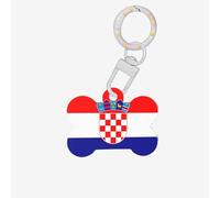 Small Republic of Croatia Flag Print Acrylic Pet ID Tags, Personalized Dog and Cat Bone Shaped Sign, for Large and Small Pet Collar