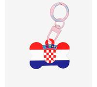 Small Republic of Croatia Flag Print Acrylic Pet ID Tags, Personalized Dog and Cat Bone Shaped Sign, for Large and Small Pet Collar