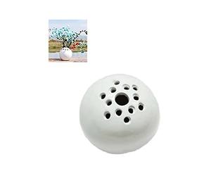 Small Resin Handmade Vase, Flower Stone Table Decor, 2.3 Inch Round Miniature Vase, The Best Containers For Flowers Kids Picked For Mom -Handmade Vase Flower Stone Table Decor (White)