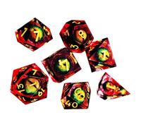 Small Resin Polyhedral Dice, Pocket Resin Dice Set - Board Game Resin Dice Set, Dice and Accessories, Unique Liquid Core Design, Small Polyhedral for Male and