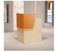 Small Retail Checkout Counter with Lockable Drawer & Open Shelves, Ideal for Salons, Retail Stores, Home Offices, Reception Areas - Beige-C, 23.6"x15.7"x37.4"