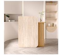 Small Retail Checkout Counter with Lockable Drawer & Open Shelves Reception Desk for Front Office Compact 80cm Reception Table for Efficient Customer Service