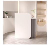 Small Retail Reception Desk with Lockable Drawer & Open Shelves 31.4in Checkout Counter Table for Front Office Modern Reception Room Furniture