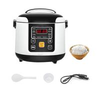 Small Rice Cooker, 2L Portable Stick Proof Multifunctional Travel Rice Cooker with Inner Pot Steam Basket, 24H Reservation, Cooking Heating and Keeping Warm for Cars Road Trip Camping