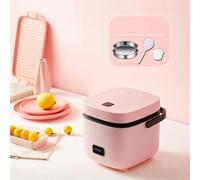 Small Rice Cooker Cookworks 2 Person, Sticky Rice Cooker 1.2 L, with Automatic Cooking,Pink