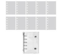 Small Ring Binder M5 Transparent 5-Ring System with 10 Index Cards, Foldable PVC Cover 9.5 x 12.5 cm, Easy to Carry for Artists, Travelers and Daily Notes on the Go