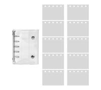 Small Ring Binder M5 Transparent 5-Ring System with 10 Index Cards, Foldable PVC Cover 9.5 x 12.5 cm, Easy to Carry for Artists, Travelers and Daily Notes on the Go