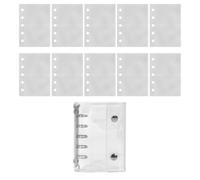 Small Ring Binder M5 Transparent 5-Ring System with 10 Index Cards, Foldable PVC Cover 9.5 x 12.5 cm, Easy to Carry for Artists, Travelers and Daily Notes on the Go