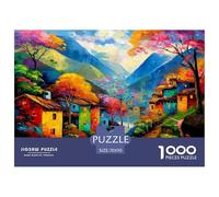Small Road Village 1000 Piece Jigsaws for Adults Impossible Beautiful Home Decoration Art Colorful DIY Craft 70x50cm/1000pcs