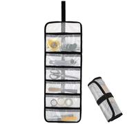 Small Roll Up Storage Bag, 6 Pockets Roll Up Tool Kit, Suitable for Mechanics, Kitchen Storage, Art Sketching, Travelling, Potter's Tools, Office Objects, etc., Transparent and Visible, Space-saving